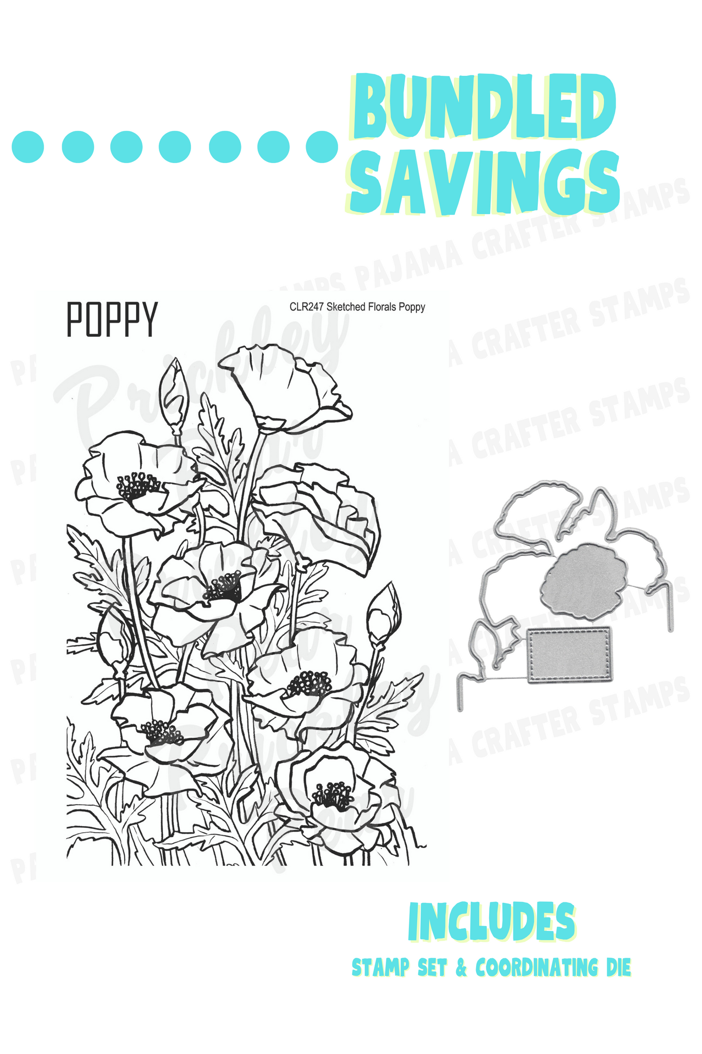 Sketched Florals - Poppy Stamp & Die Bundle