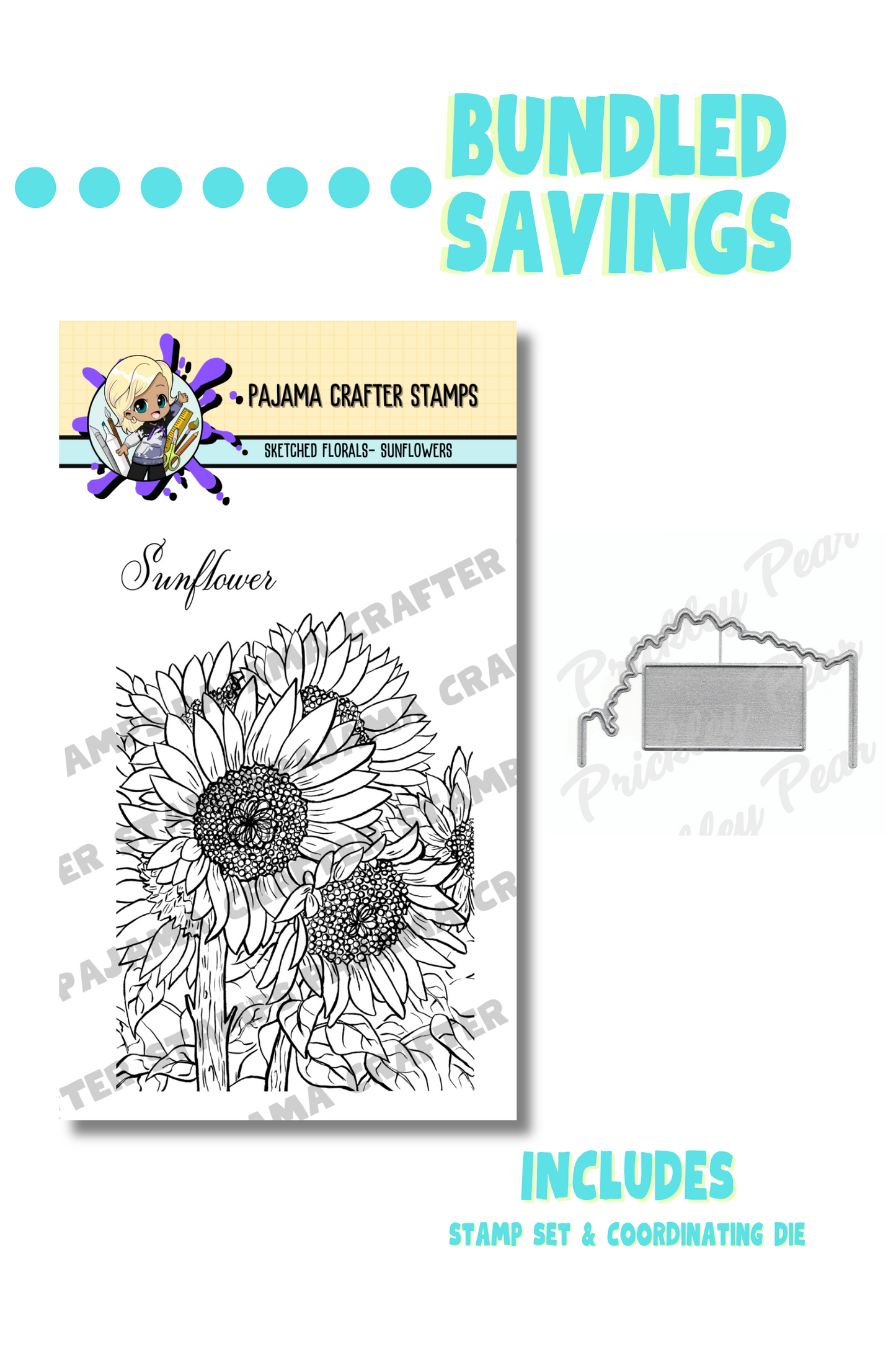 Sketched Florals - Sunflowers Stamp & Die Bundle