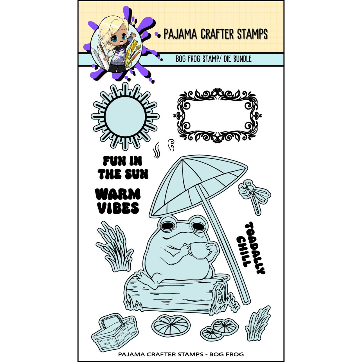 Bog Frog  Stamp & Die Bundle