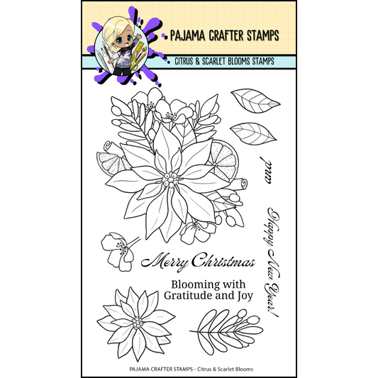 Citrus & Scarlet Blooms Stamps