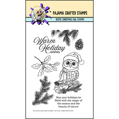 Rustic Christmas Owl Stamps