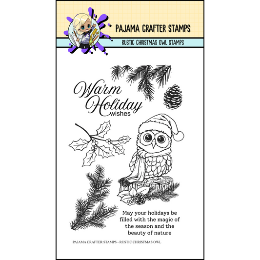 Rustic Christmas Owl Stamps