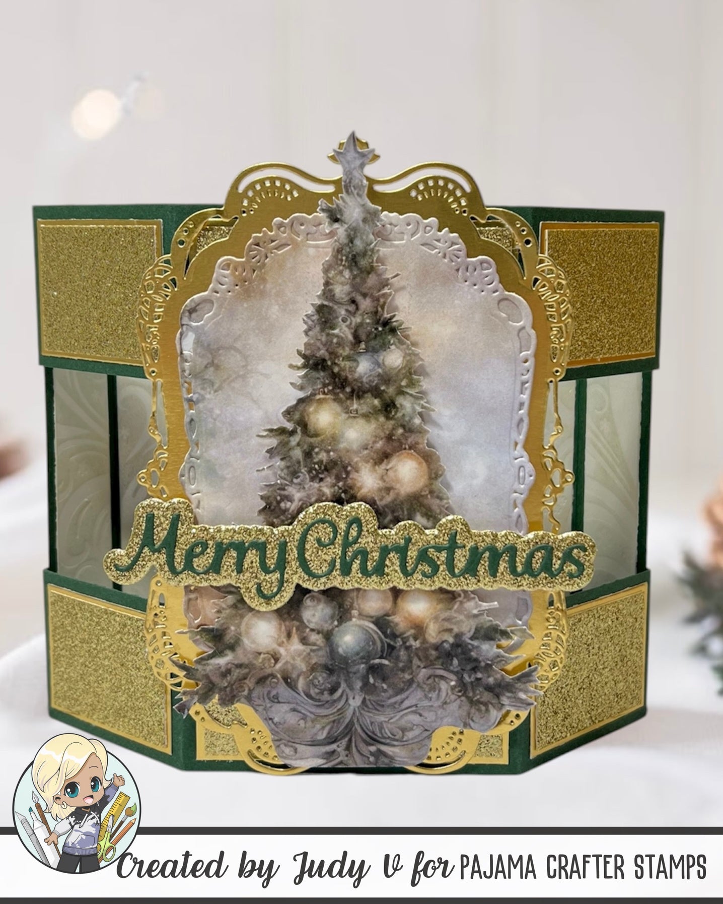 Vintage Christmas Card Panels with Card Bases and Envelopes