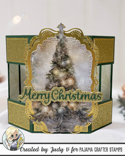 Vintage Christmas Card Panels with Card Bases and Envelopes