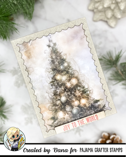 Vintage Christmas Card Panels with Card Bases and Envelopes