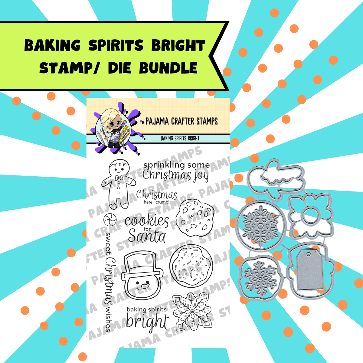 Bundle - Baking Spirits Bright Stamp & Die - PCS-DB061