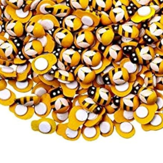 Wood Bumble Bee Embellishment: - 8 ct