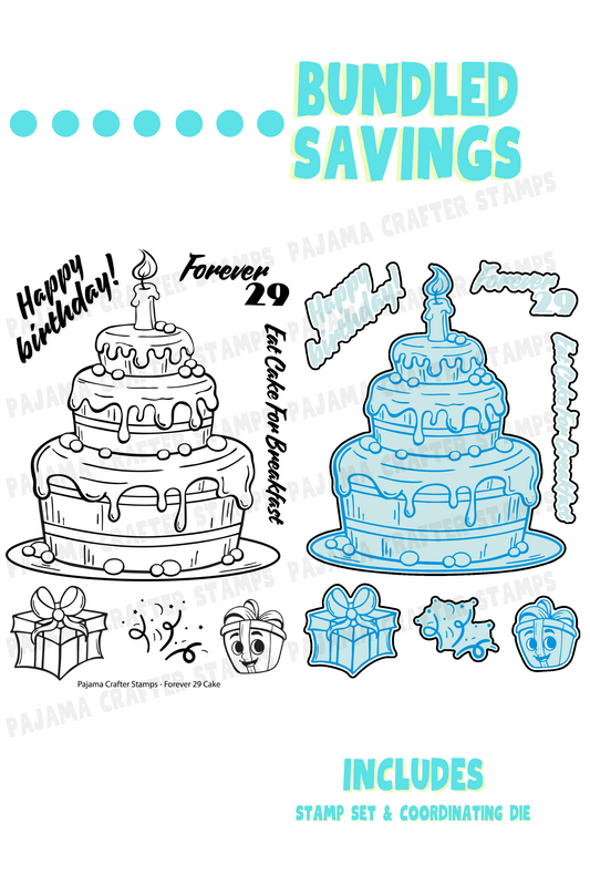 Forever 29 Cake Stamp & Die Bundle