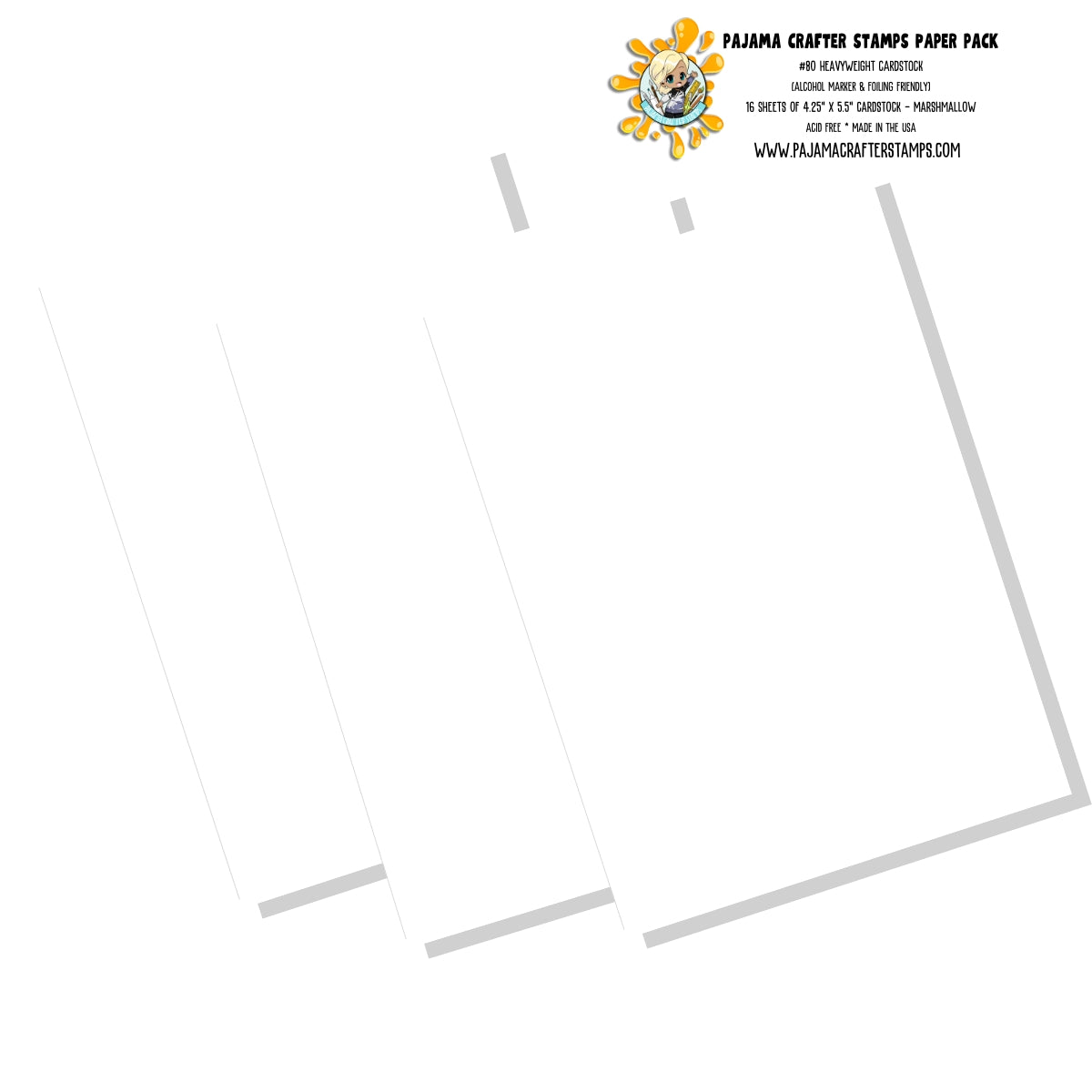 Cardstock - Marshmallow Coloring Paper Card Panels - 4.25" x 5.5" -PCS-074