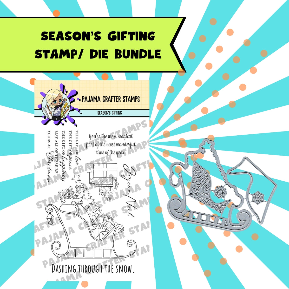 Bundle - Season's Gifting Stamp & Die - PCS-DB063