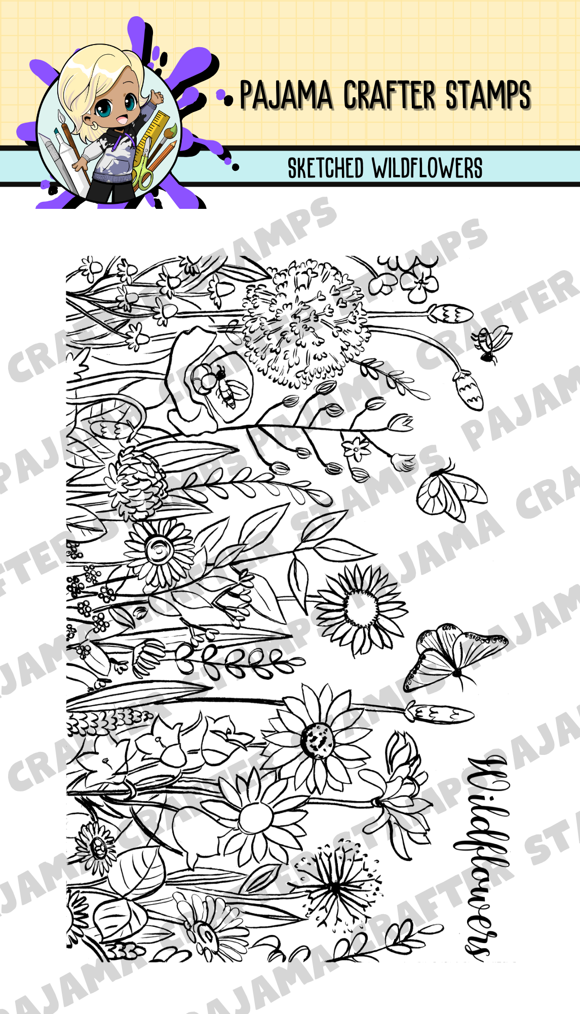 Sketched Florals - Wildflowers Stamp & Die Bundle