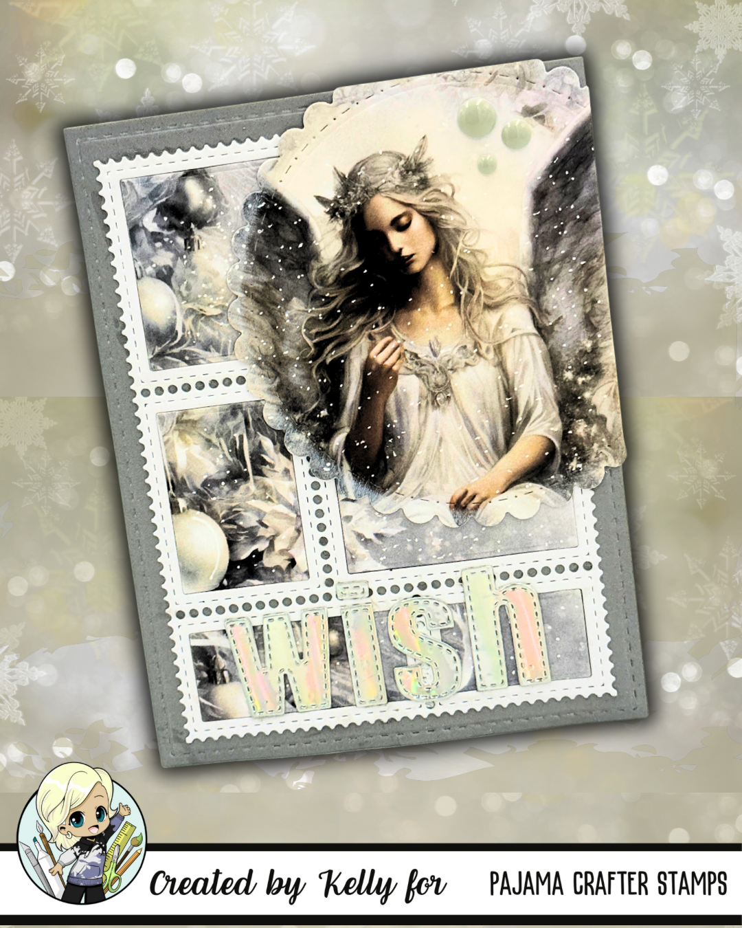 Vintage Christmas Card Panels with Card Bases and Envelopes