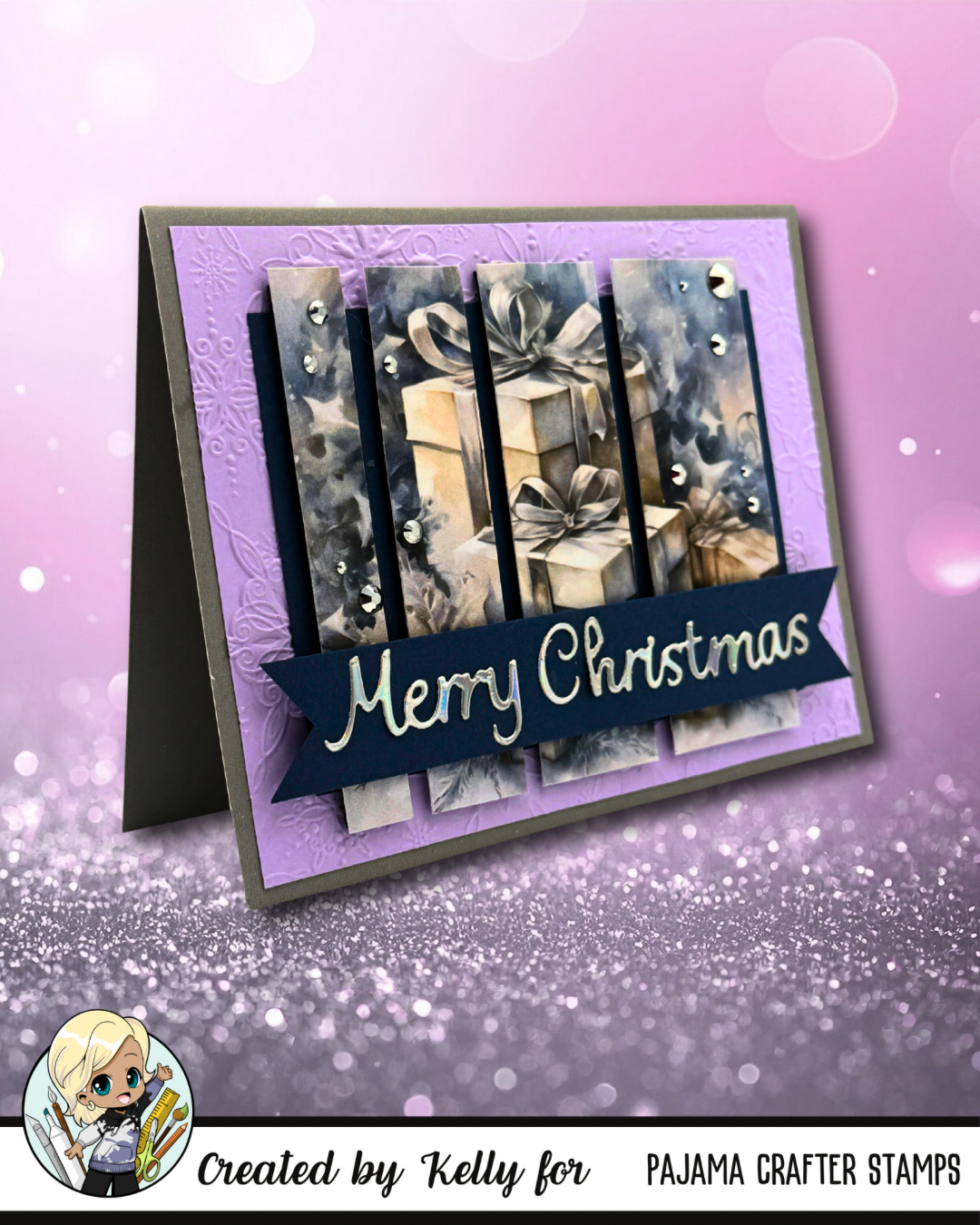 Vintage Christmas Card Panels with Card Bases and Envelopes