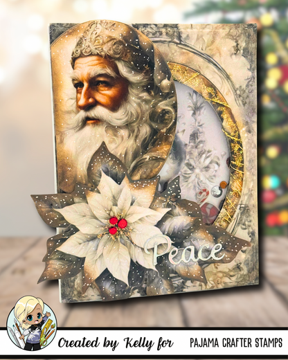 Vintage Christmas Card Panels with Card Bases and Envelopes